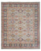 8x10 Brown Gray Kuba Afghan Hand Knotted Wool Area Rug